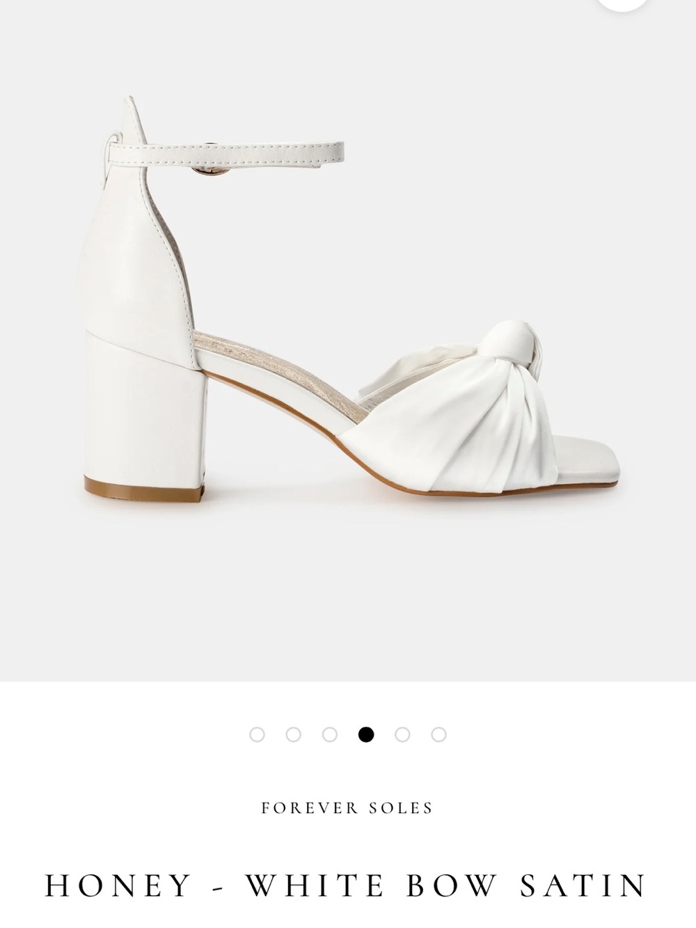 Bridal White Bow Block Heel Shoes
